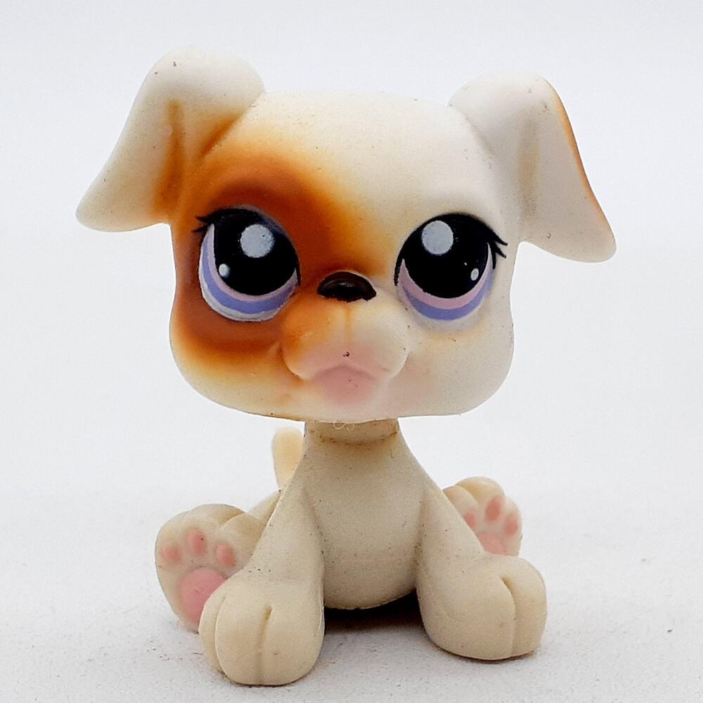 Hasbro Littlest Pet Shop Beige Dog Mini Vinyl Figure LPS Animal Collectible